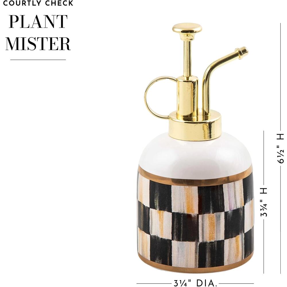 Brand New Mackenzie Childs Courtly Check Plant Mister - Picture 2 of 5